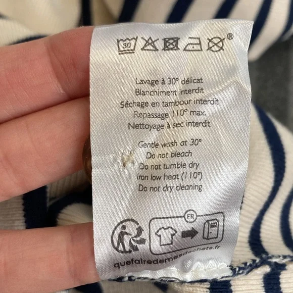 Sezane Matthis Jumper Natural / Navy Size S - Picture 11 of 11